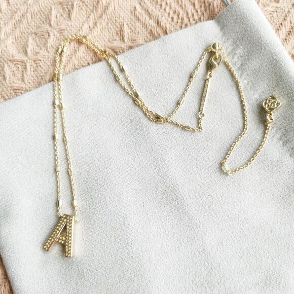 Kendra Scott - Letter A Pendant Necklace Gold - Picture 3 of 4